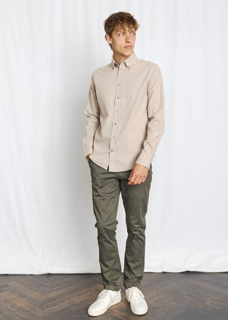BS Faruk Casual Modern Fit Skjorte - Sand