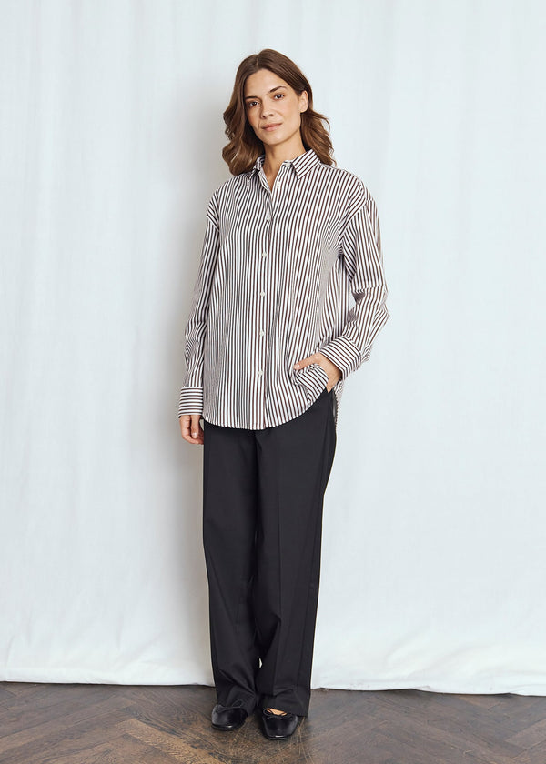 BS Karita Regular Fit Skjorte - Bordeaux/White