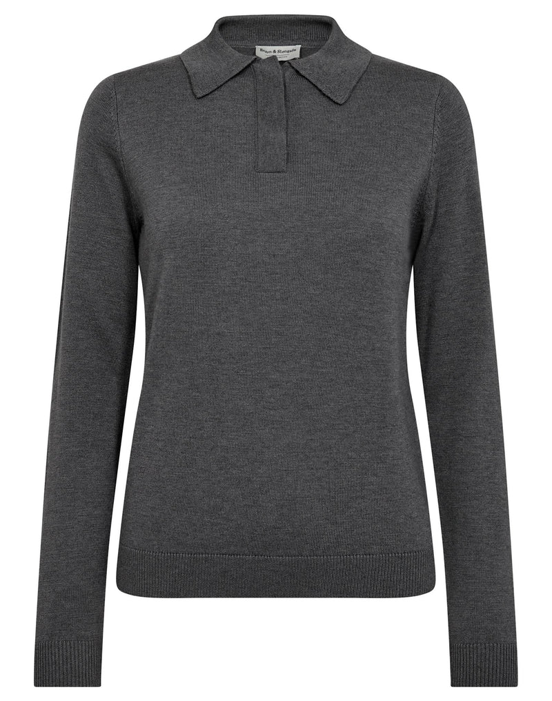 BS Eirin Regular Fit Strik - Dark Grey