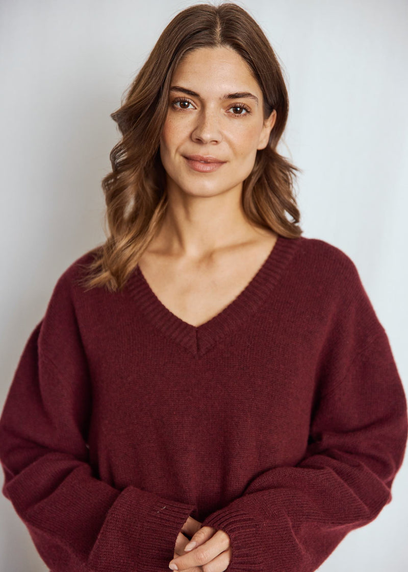 BS Lina Regular Fit Strik - Bordeaux