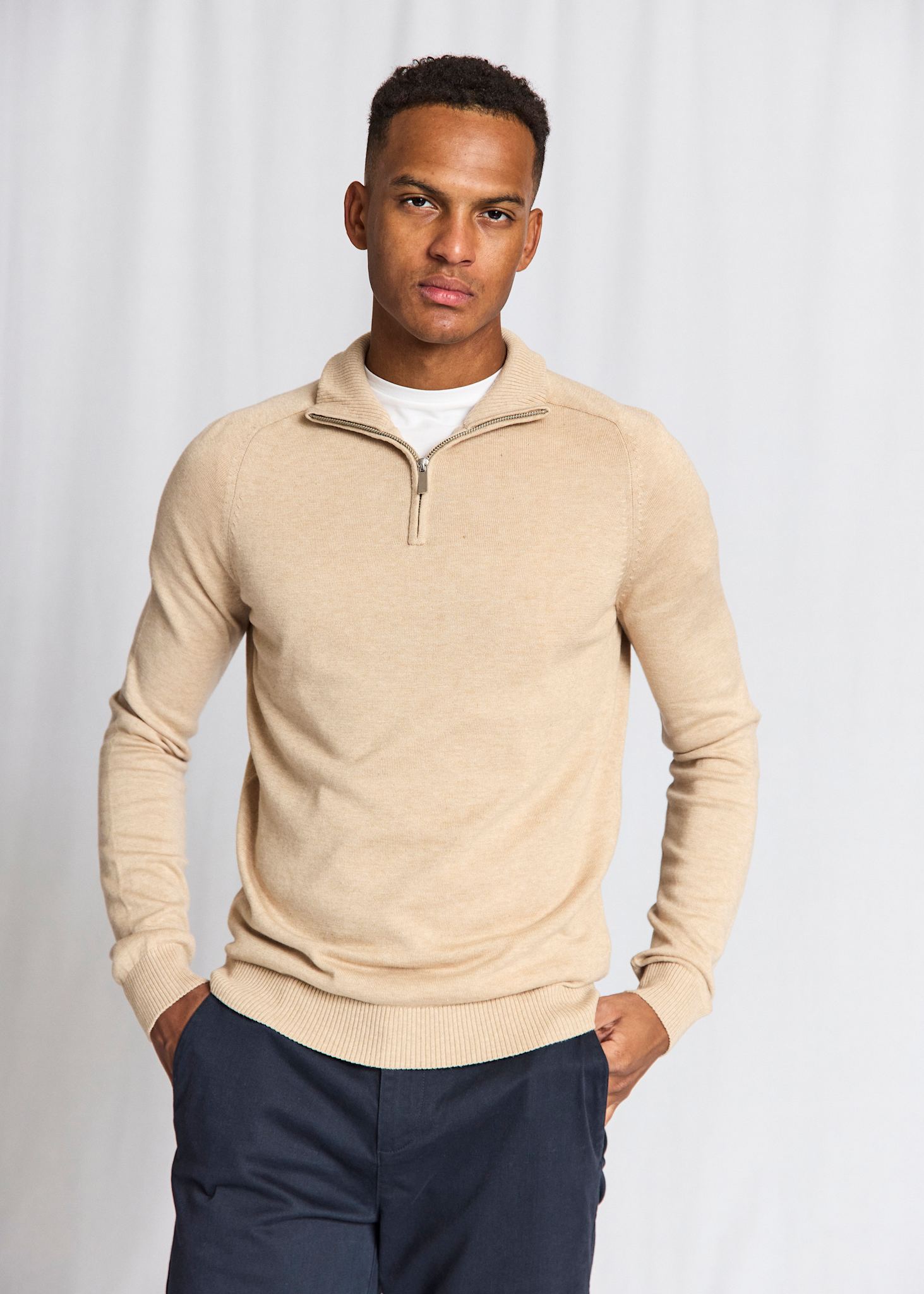 BS Ilario Regular Fit Strik - Beige