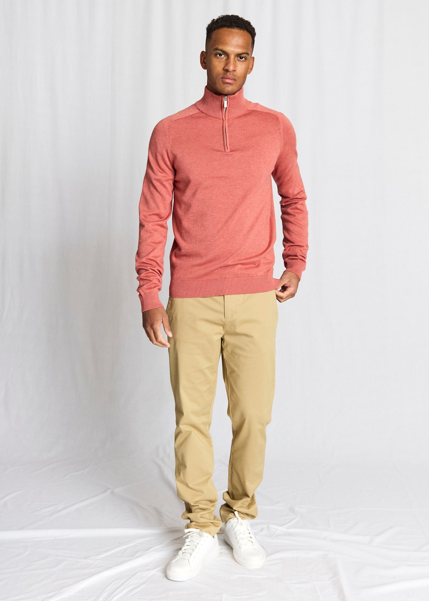 BS Ilario Regular Fit Stickat - Dusty Clay