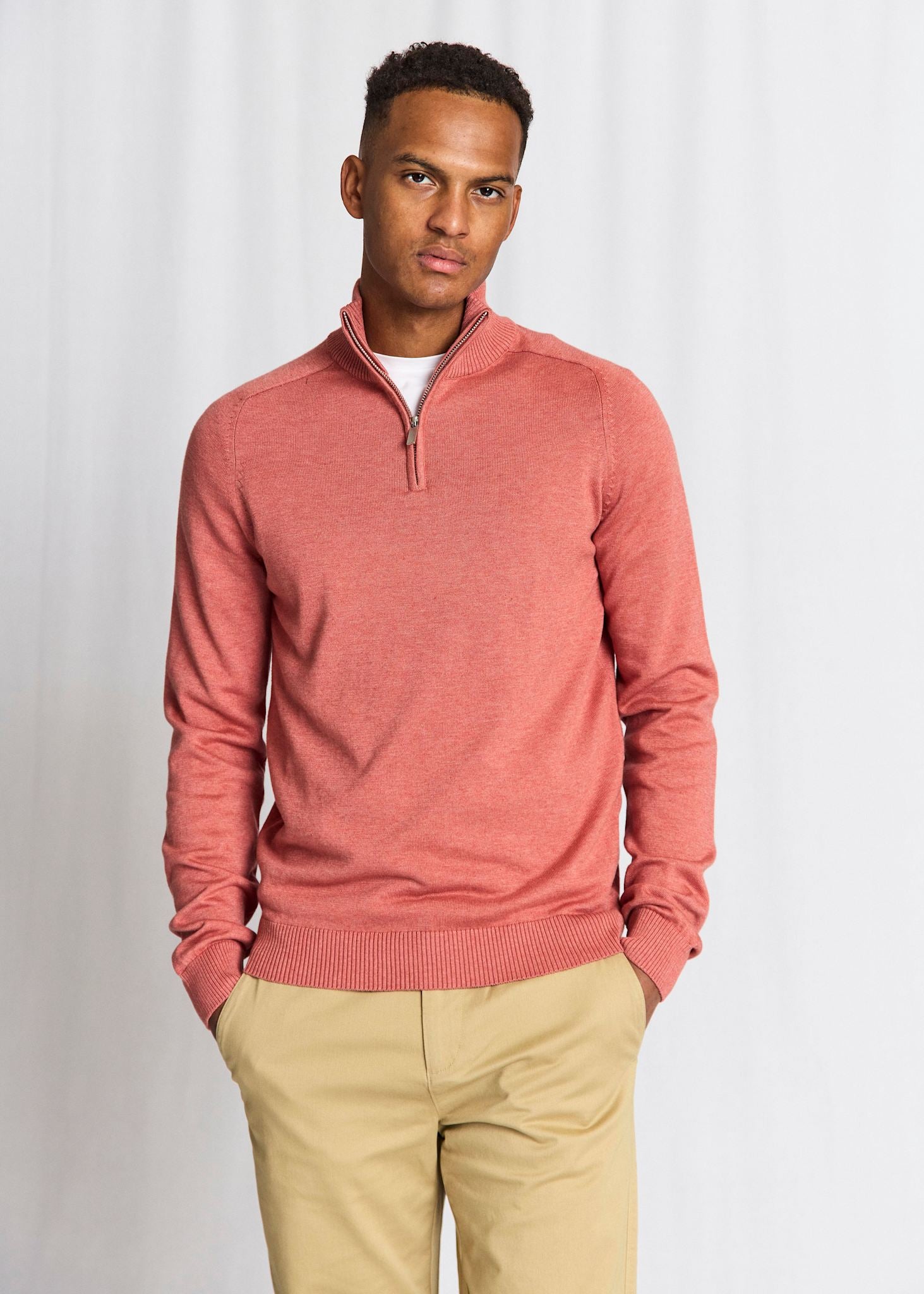 BS Ilario Regular Fit Stickat - Dusty Clay