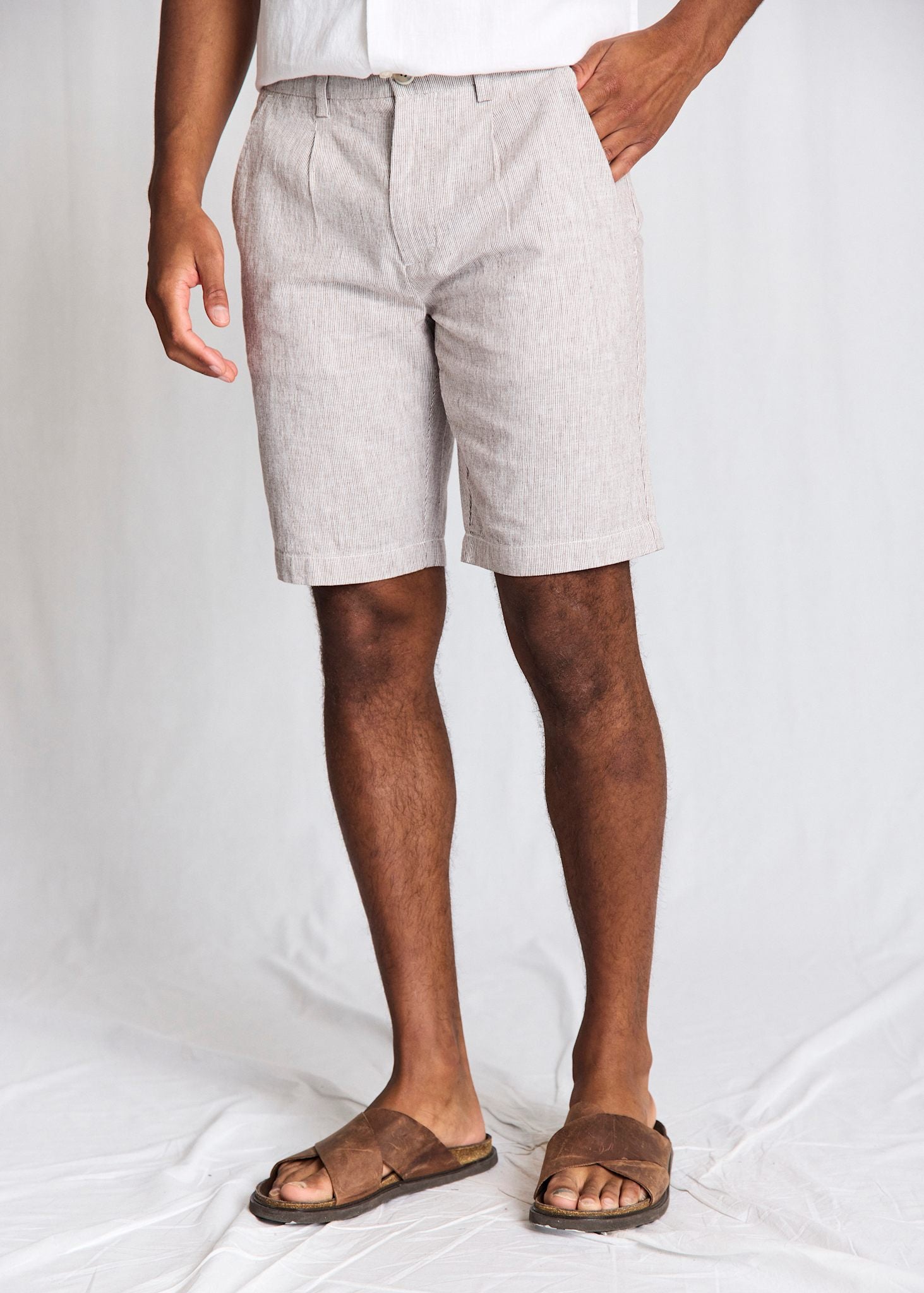 BS Darion Regular Fit Shorts - Brun/Vit