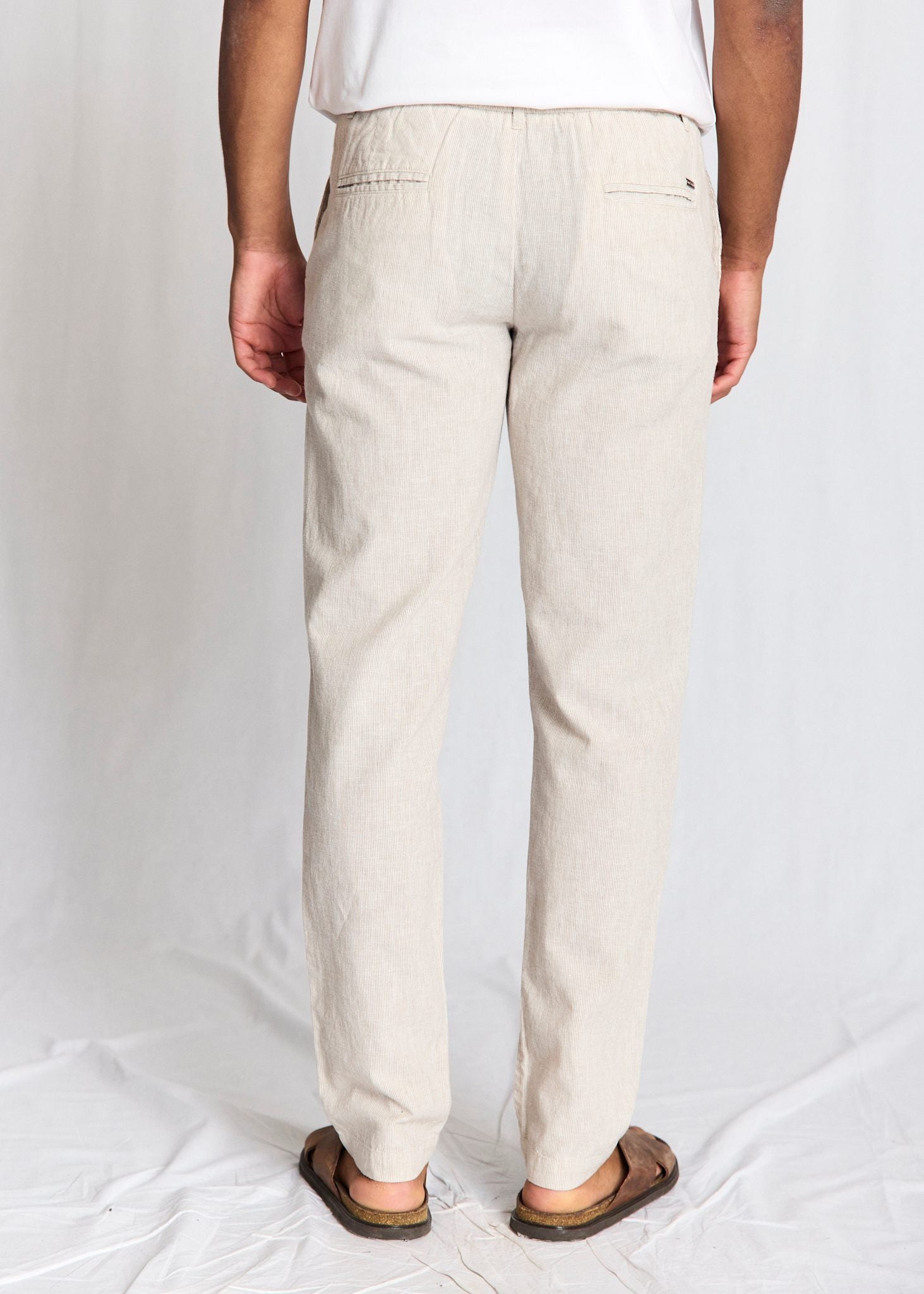 BS Vincente Regular Fit Chinos - Beige/White