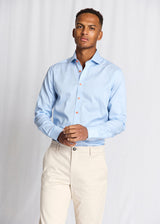 BS Wael Slim Fit Skjorte - Light Blue/White