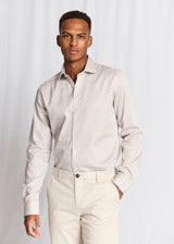 BS Kunkel Slim Fit Skjorte - Sand/White