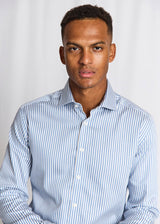 BS Hald Slim Fit Skjorte - Blue/White