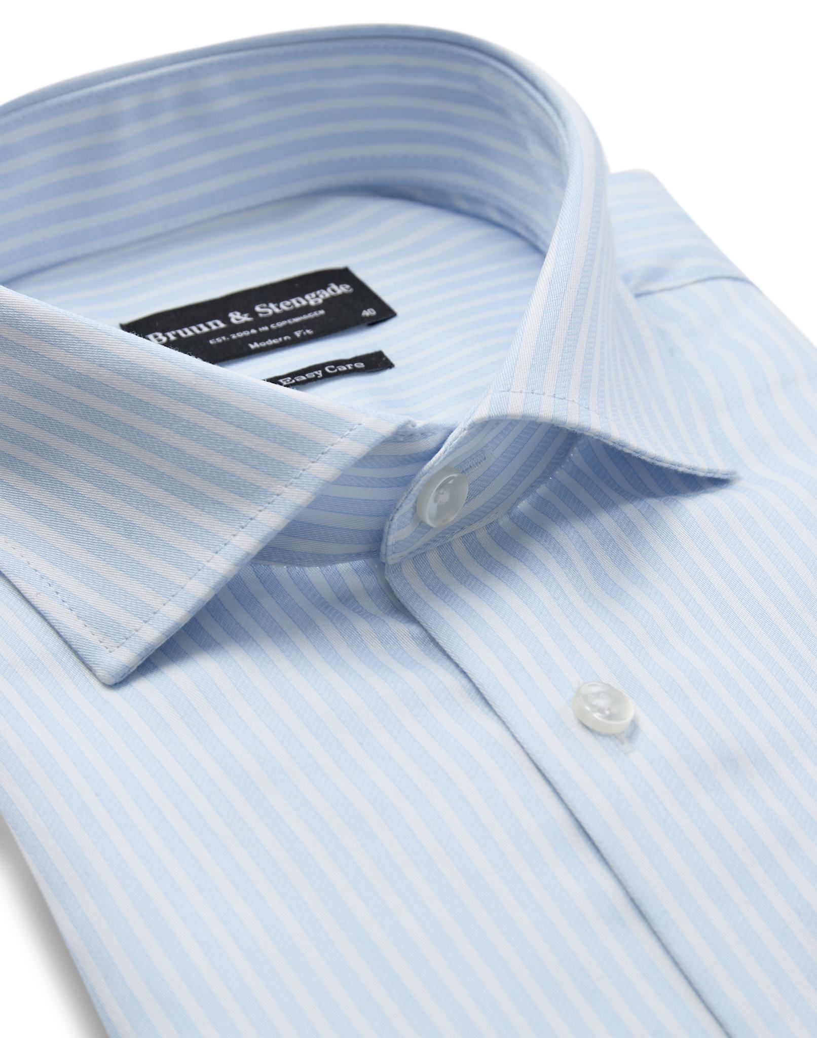 BS Bannour Modern Fit Skjorta - Light Blue/White
