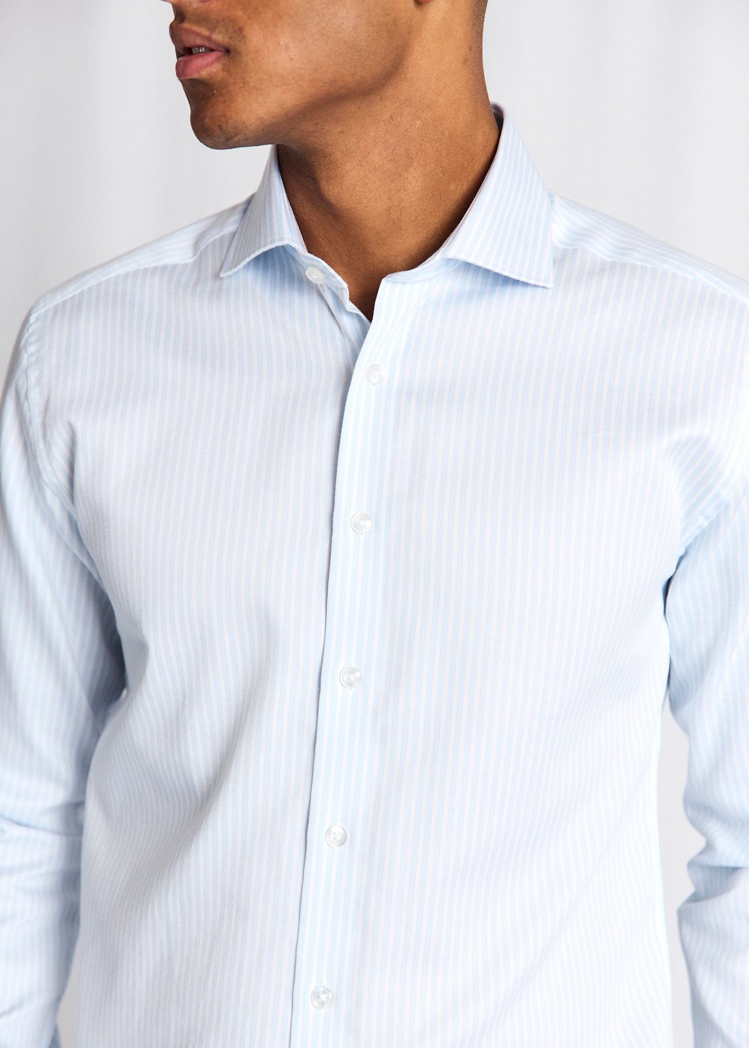 BS Bannour Modern Fit Skjorte - Light Blue/White