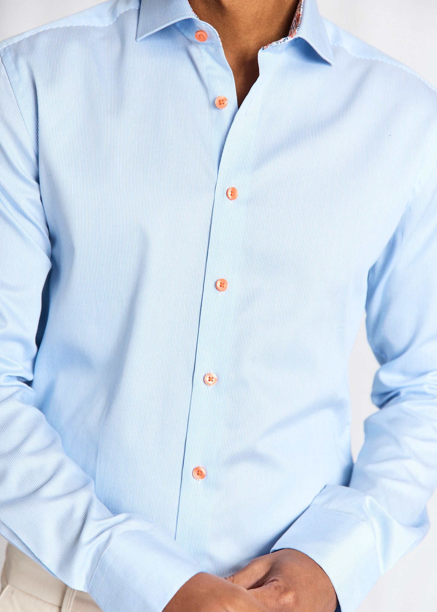 BS Mollgaard Modern Fit Skjorte - Light Blue/White
