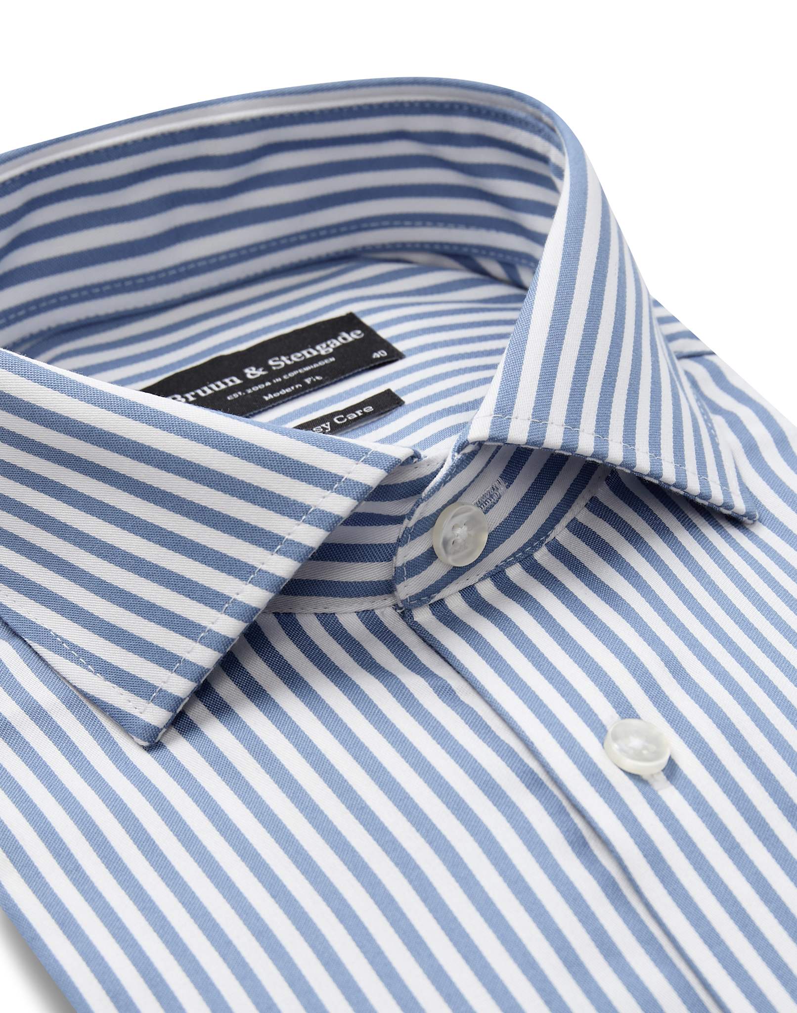 BS Sime Modern Fit Skjorte - Blue/White