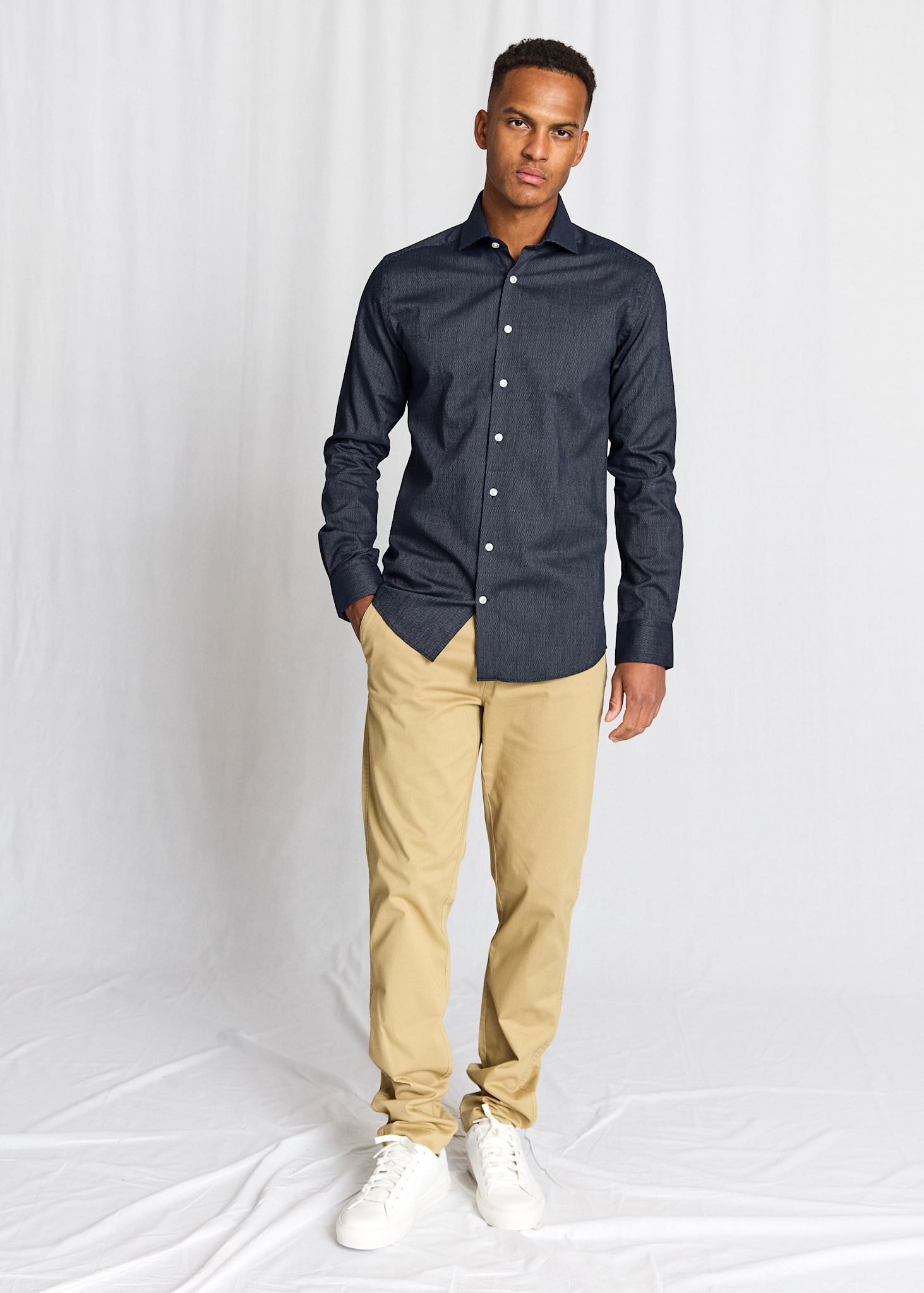 BS Toft Modern Fit Skjorte - Navy