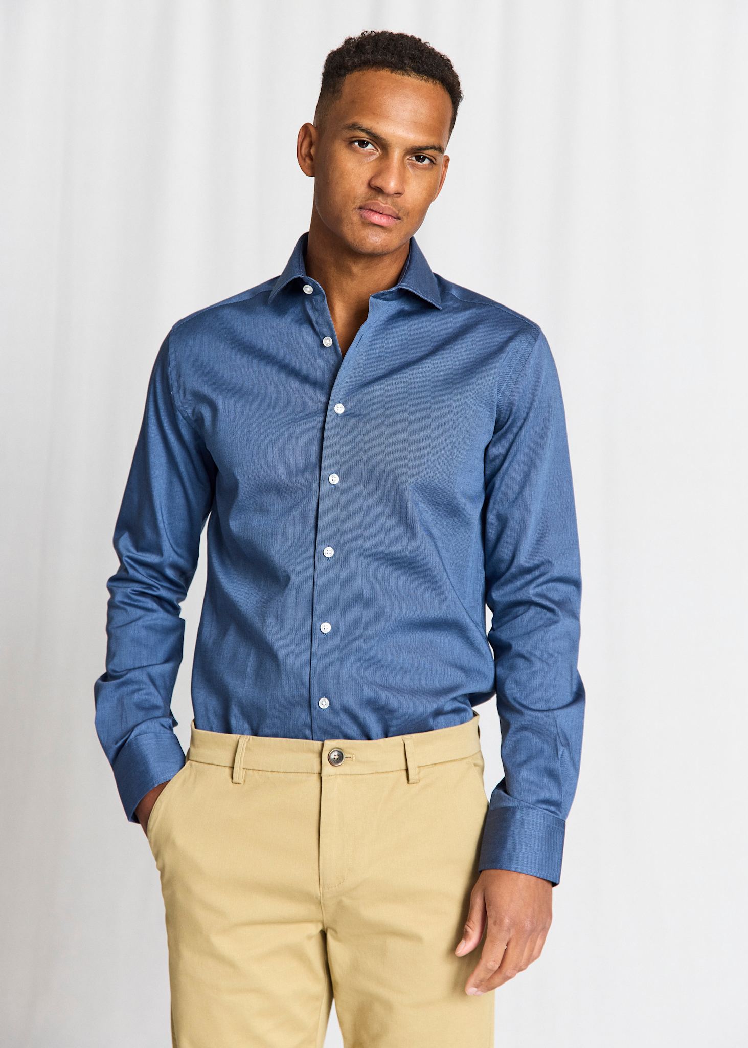BS Viran Modern Fit Skjorte - Dark Blue