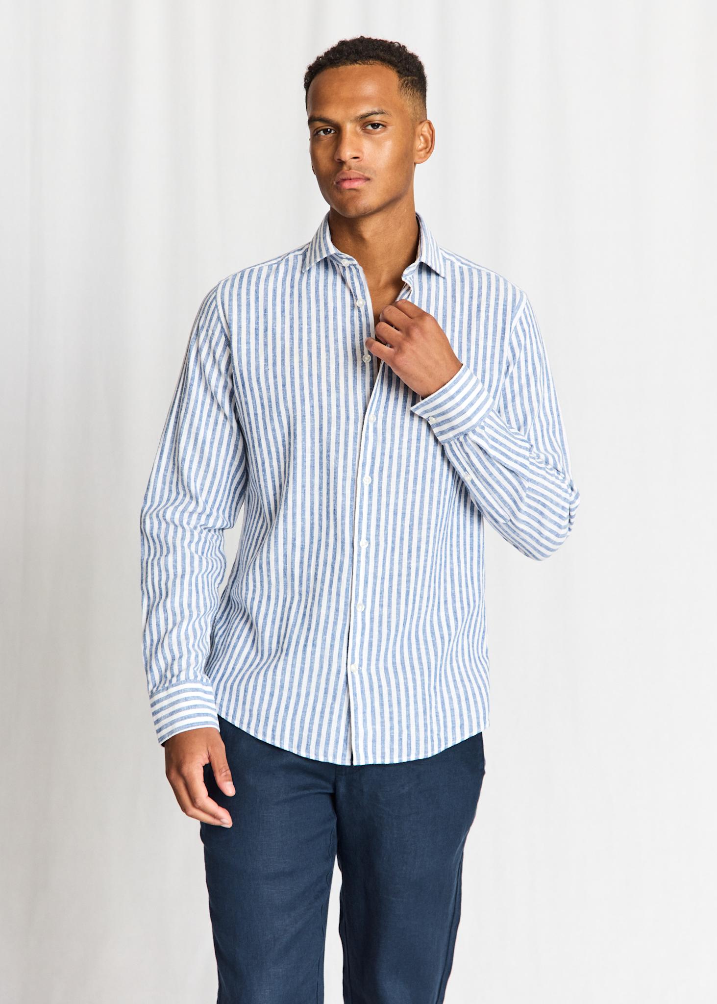 BS Rubio Casual Modern Fit Shirt - Blue/White
