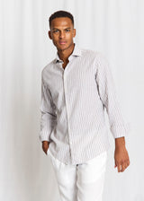 BS Rubio Casual Modern Fit Skjorte - Grey/White