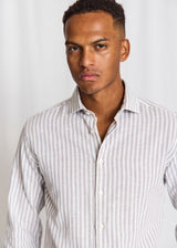 BS Rubio Casual Modern Fit Skjorte - Grey/White