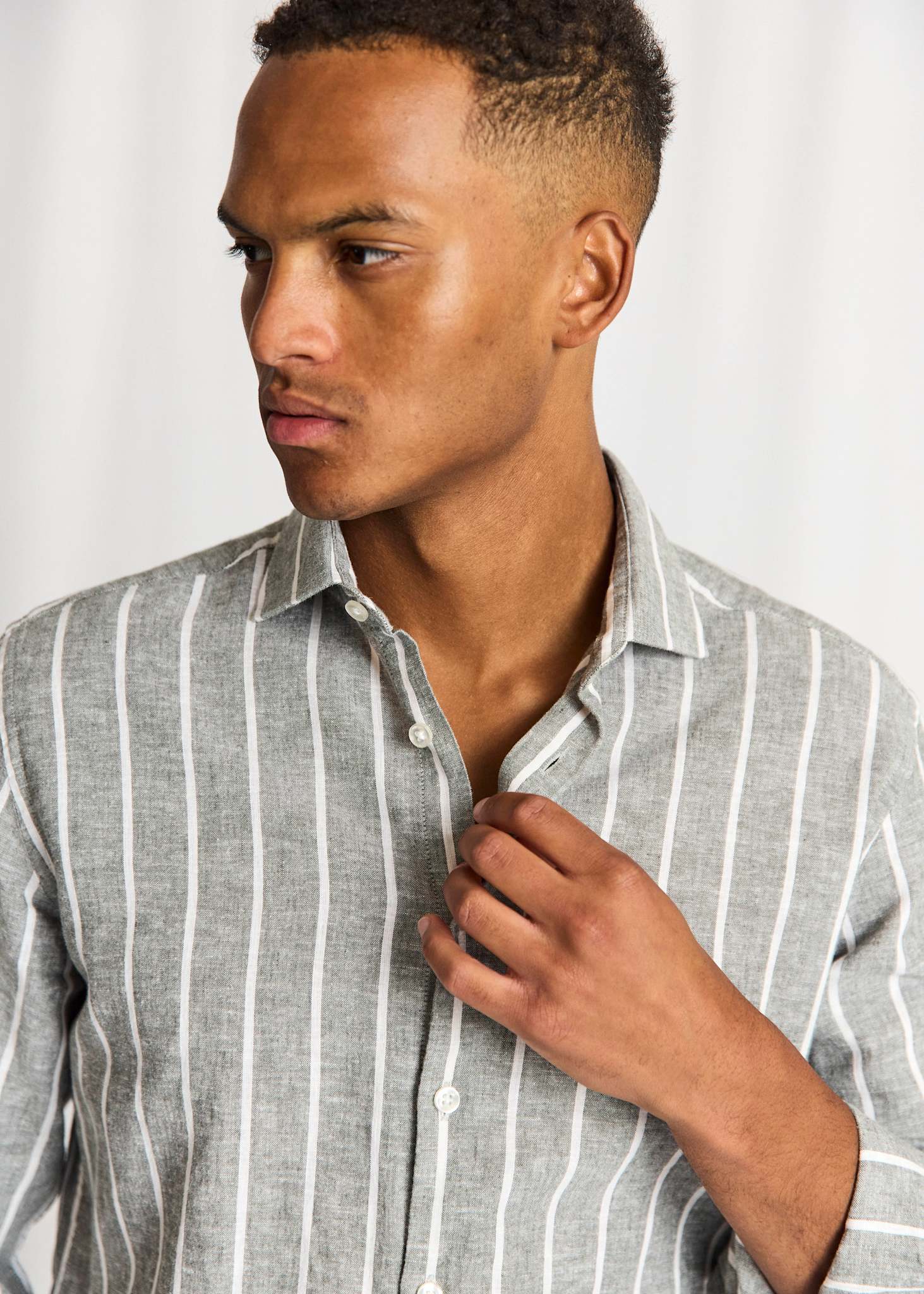 BS Freitas Casual Modern Fit Shirt - Green/White