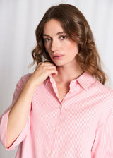 BS Talia Regular Fit Skjorte - Lipstick Red/White