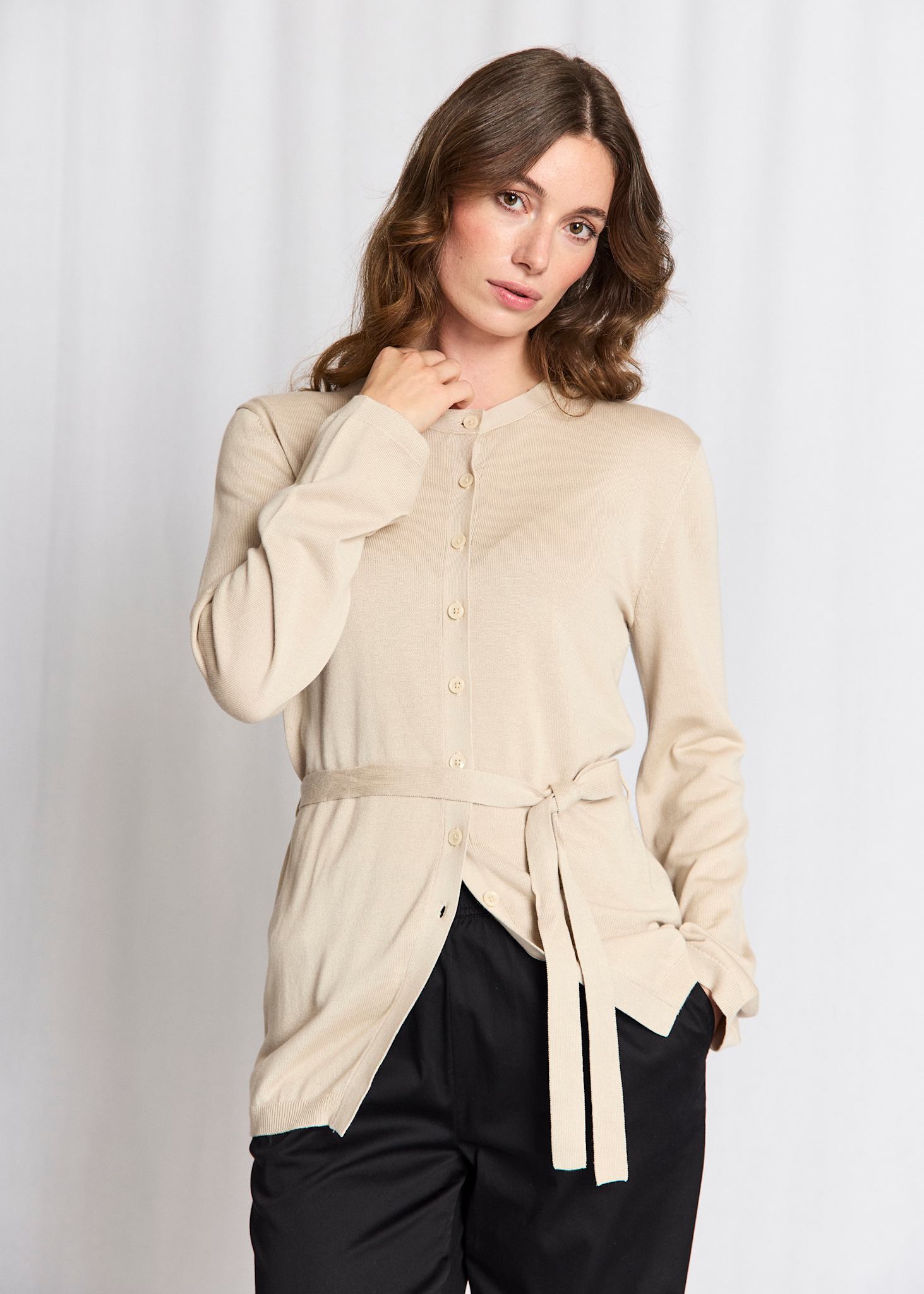 BS Florentina Regular Fit Stickat  - Oyster Gray