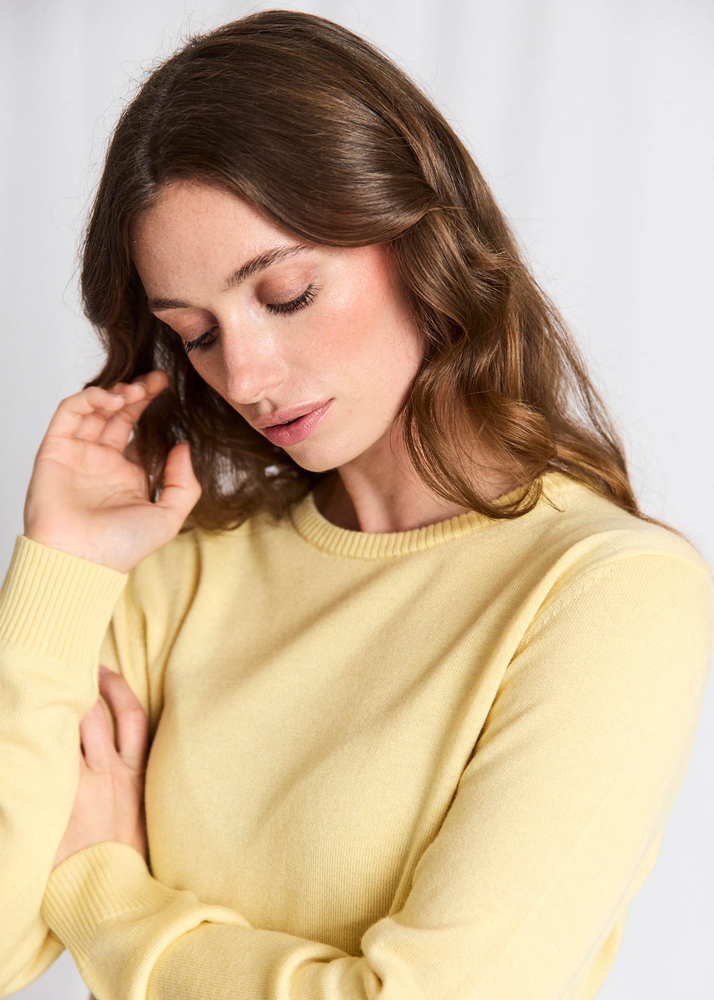 BS Debora Regular Fit Stickat  - Dusty Yellow