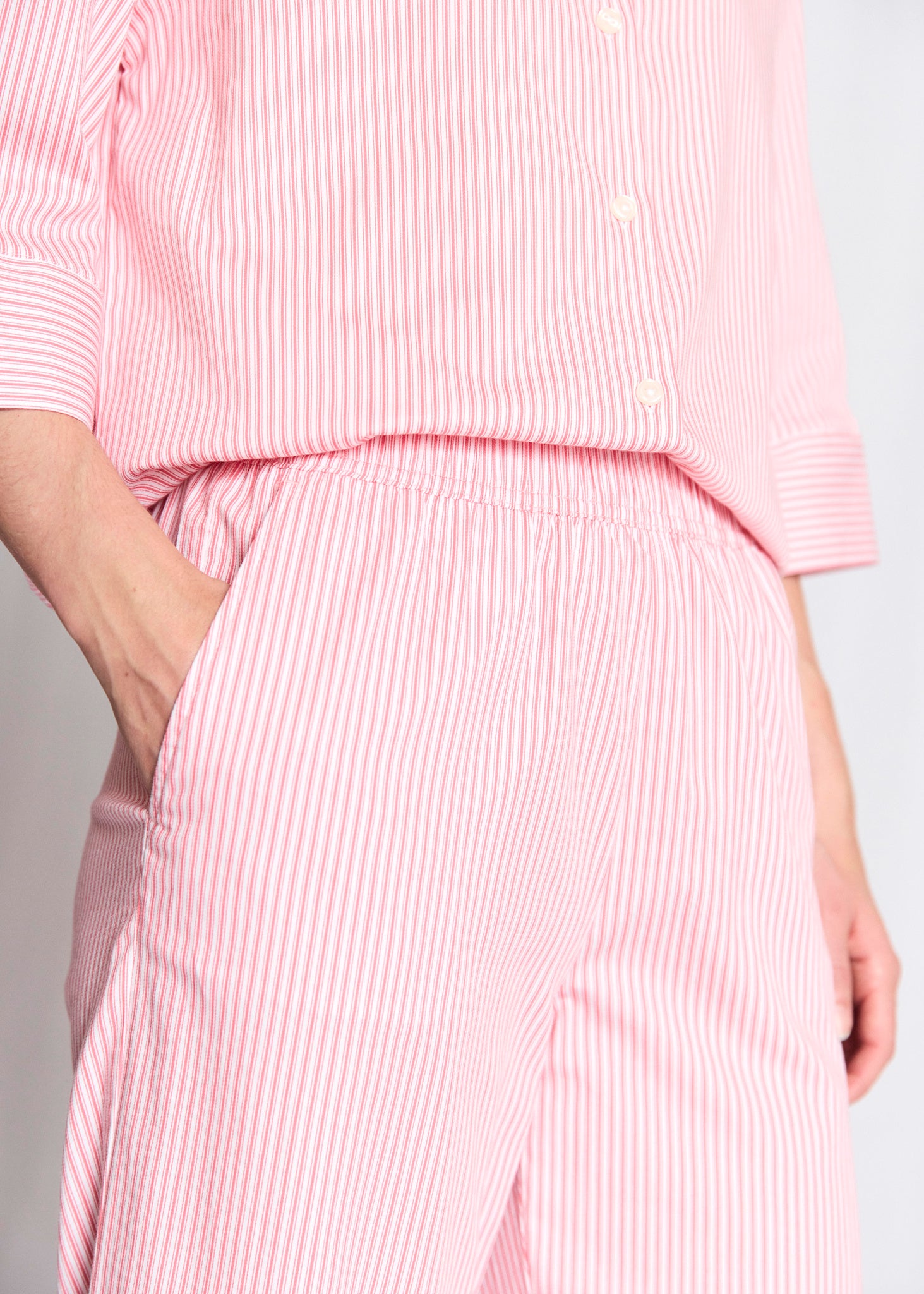 BS Rosetta Regular Fit Bukser  - Lipstick Red/White