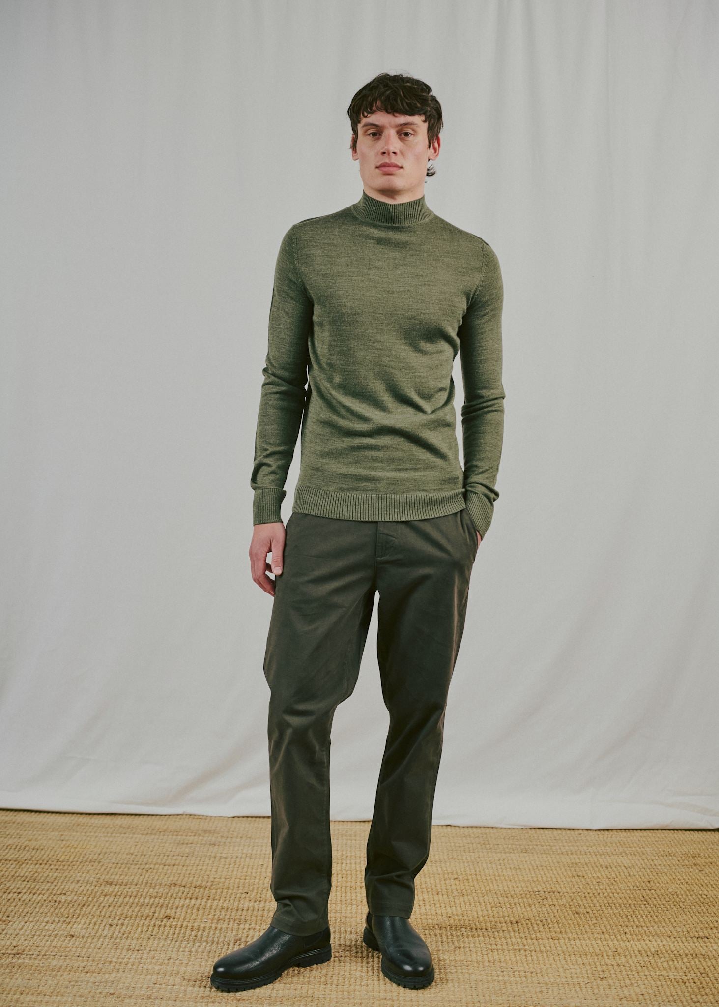 BS Froder Regular Fit Strik - Olive