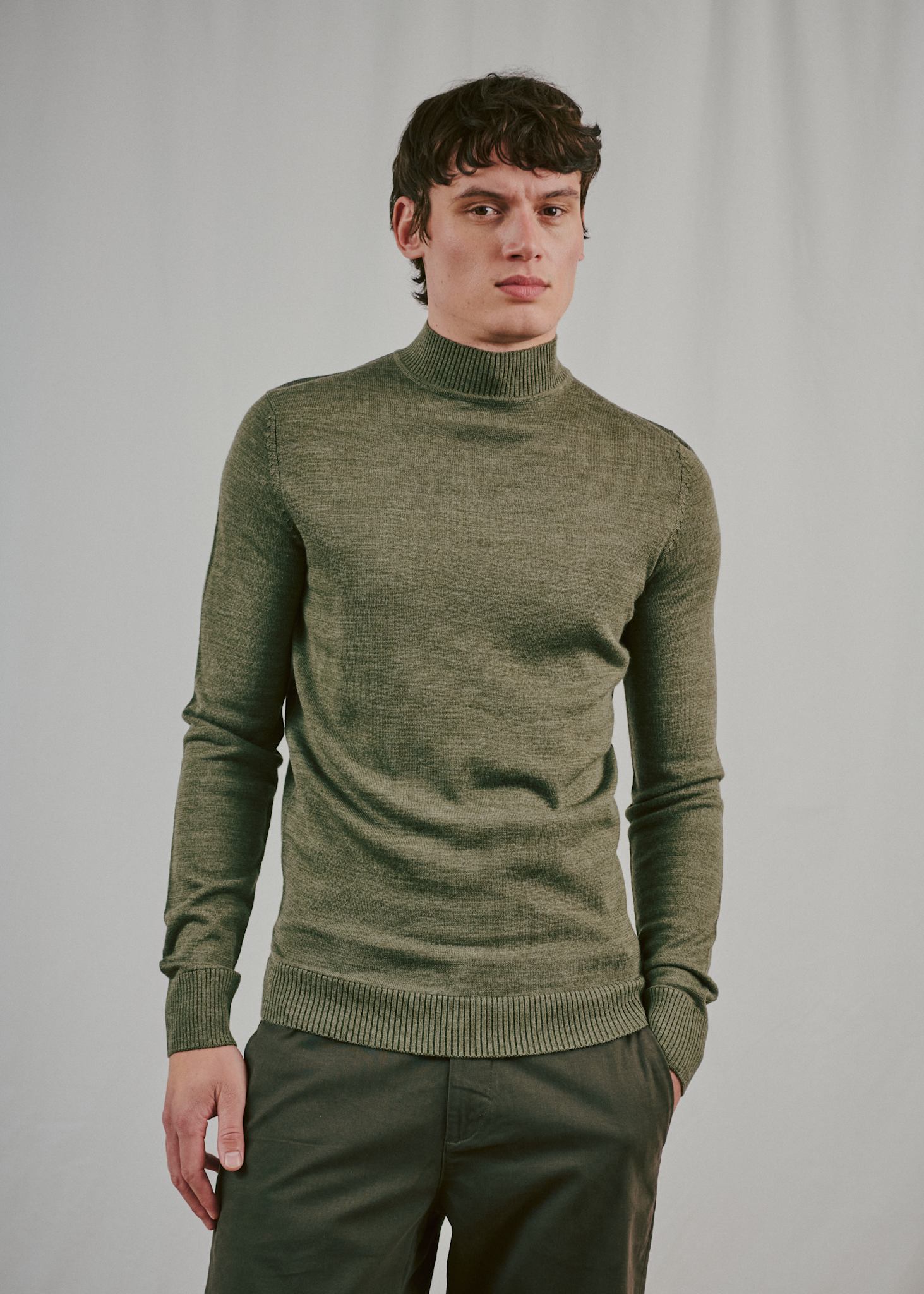 BS Froder Regular Fit Strik - Olive