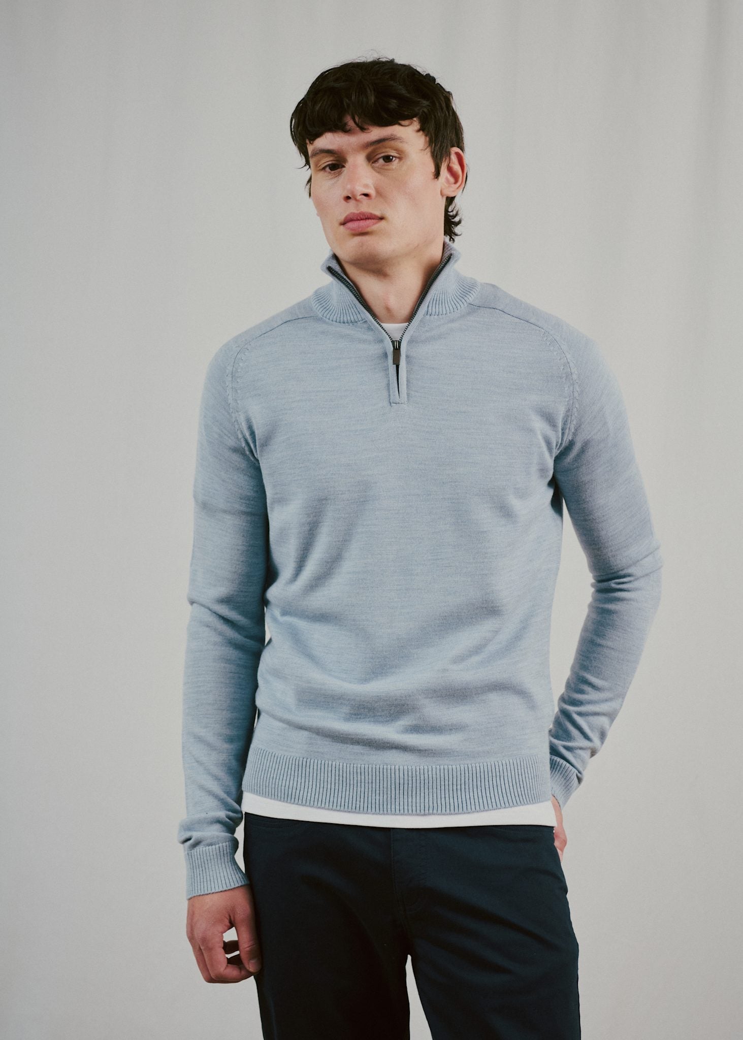 BS Pelle Regular Fit Strik - Light Blue