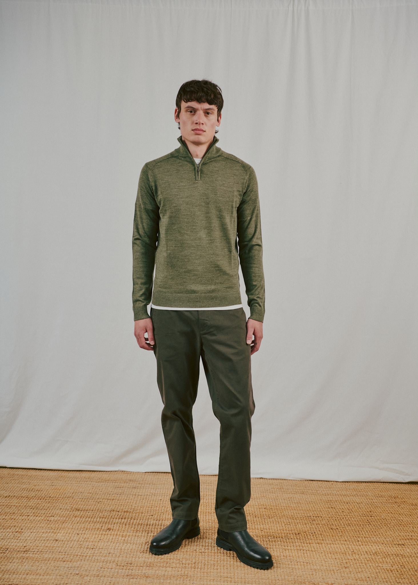 BS Pelle Regular Fit Strik - Olive