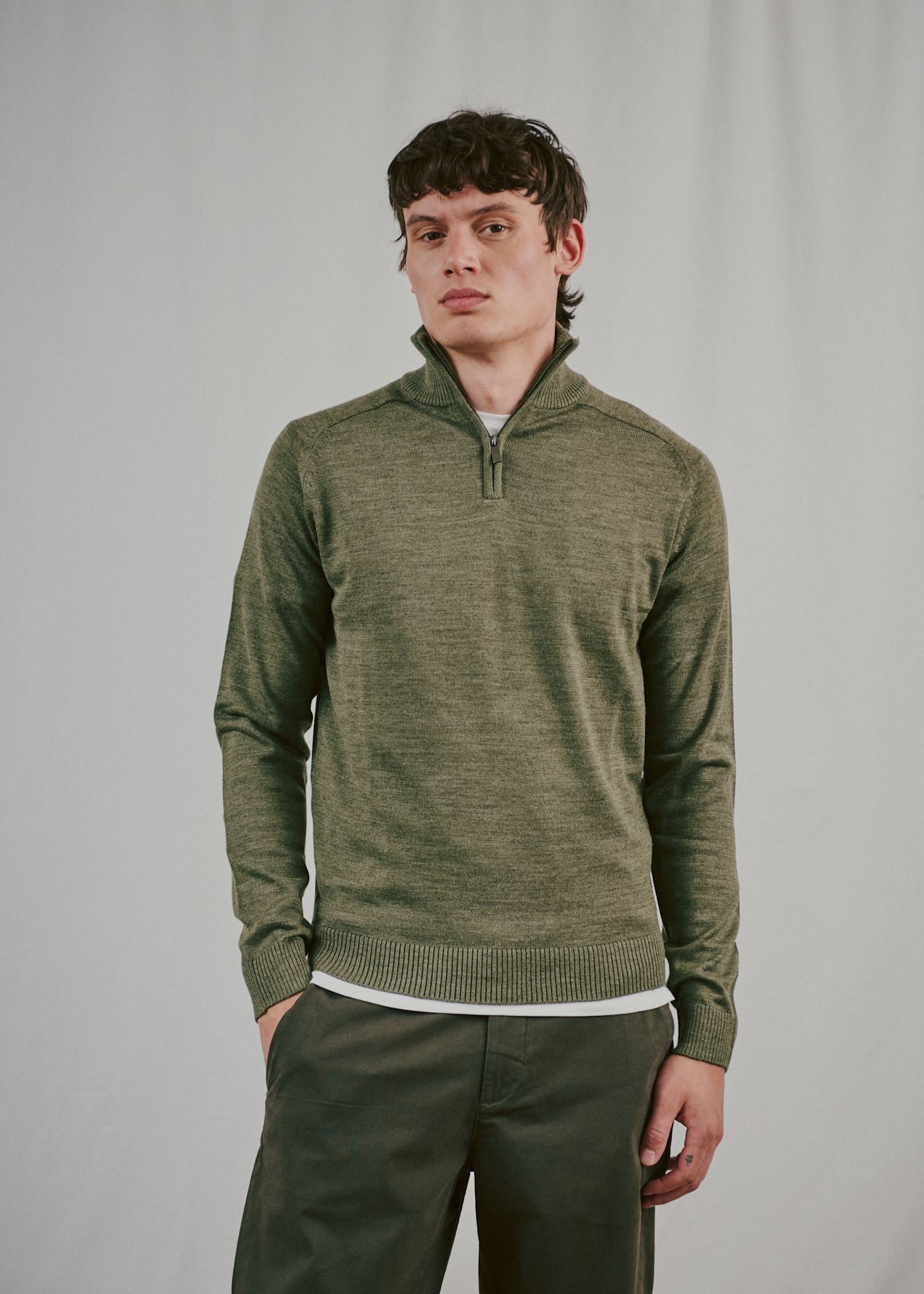 BS Pelle Regular Fit Strik - Olive