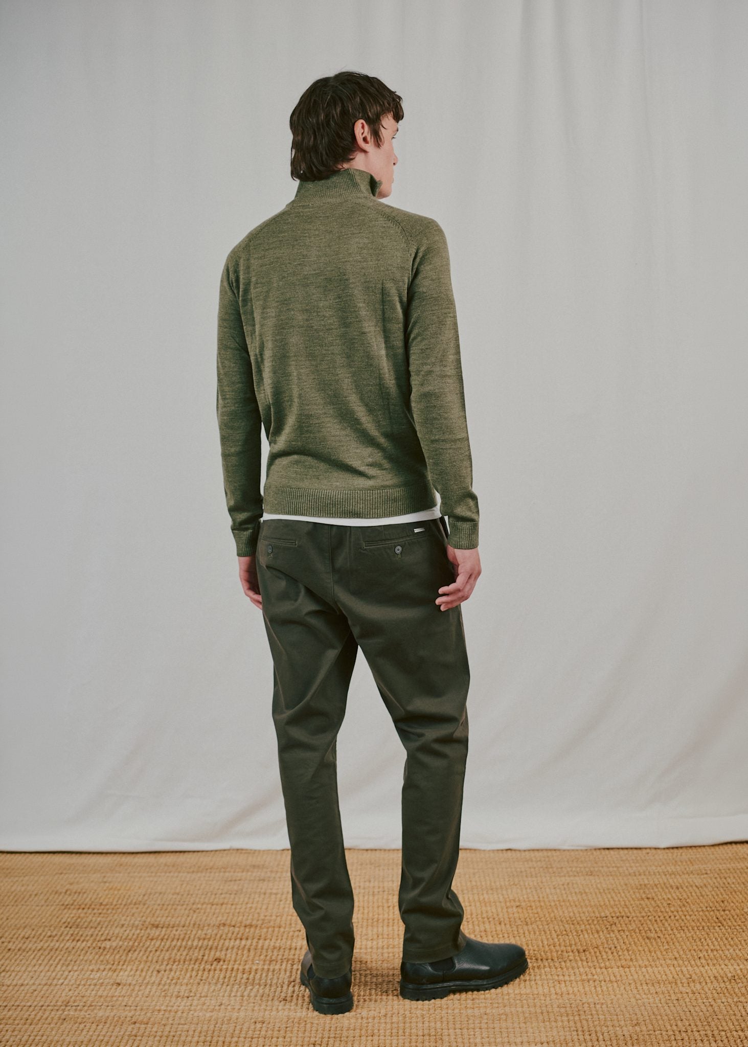 BS Pelle Regular Fit Strik - Olive