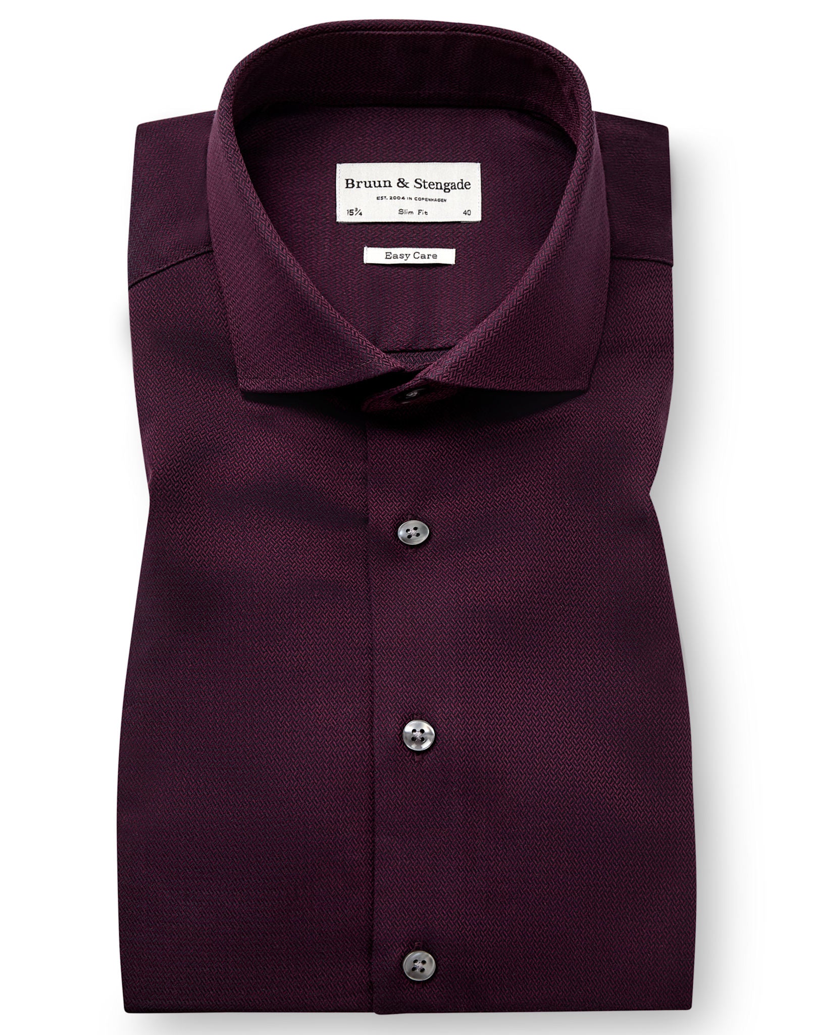 BS Hvang Slim Fit Skjorte - Bordeaux