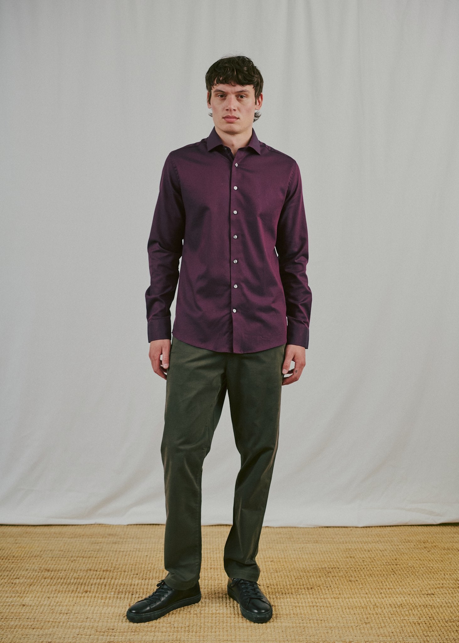 BS Hvang Slim Fit Skjorte - Bordeaux