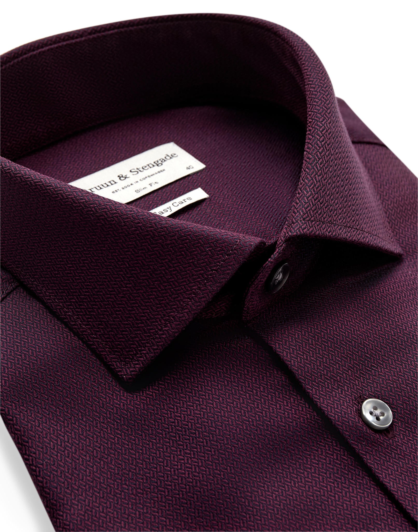 BS Hvang Slim Fit Skjorte - Bordeaux