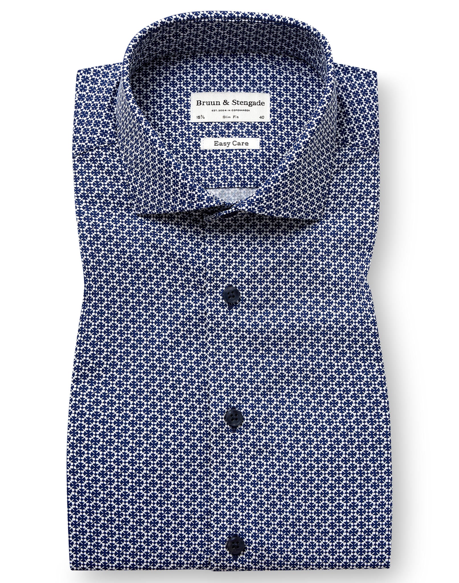 BS Follett Slim Fit Skjorte - Navy
