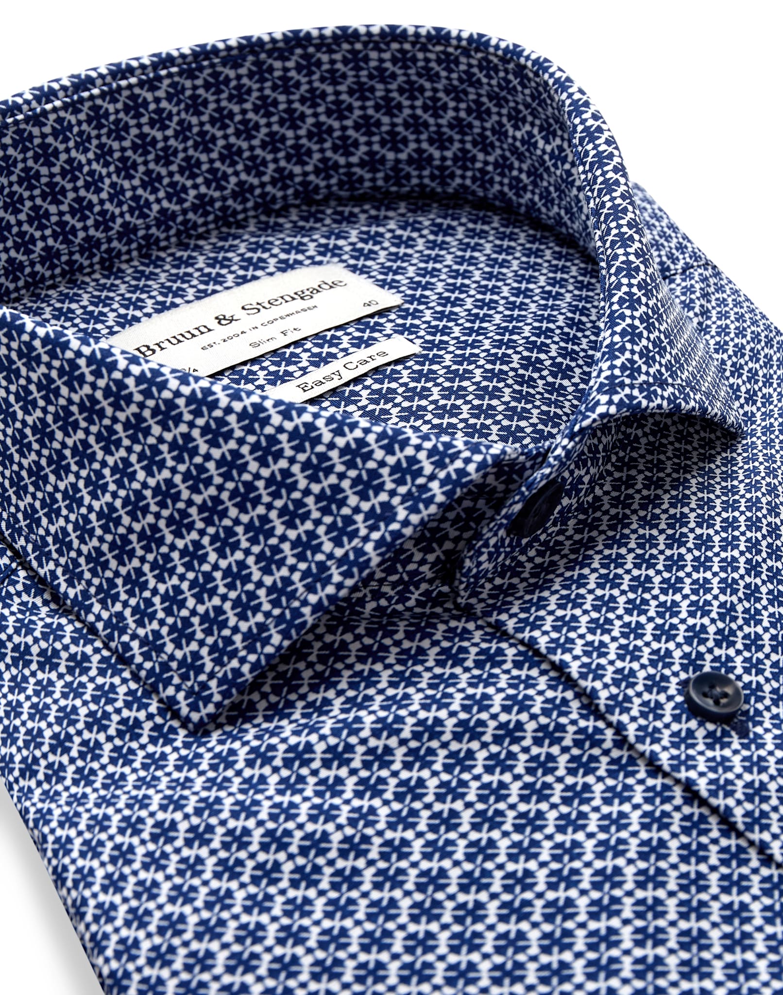 BS Follett Slim Fit Skjorte - Navy