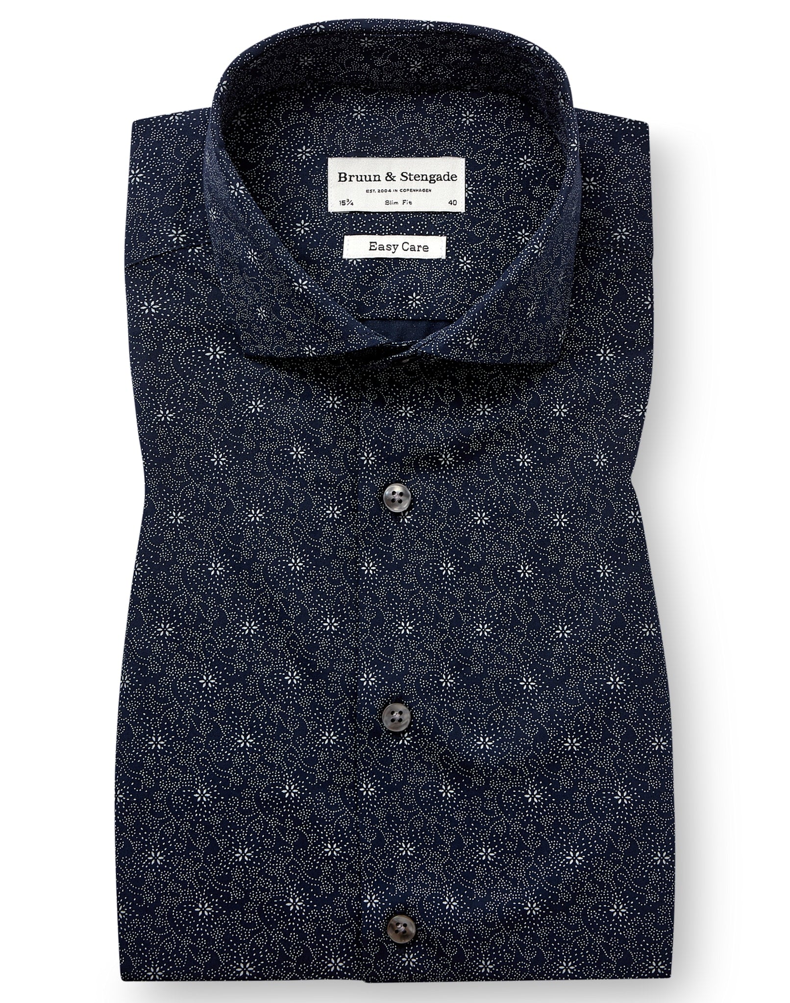 BS Swienty Slim Fit Skjorte - Navy