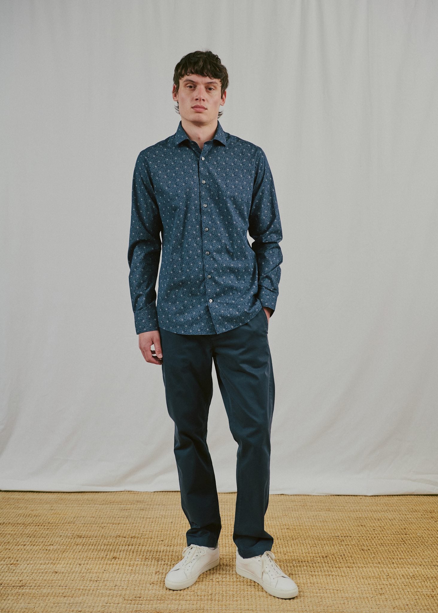 BS Swienty Slim Fit Skjorte - Navy