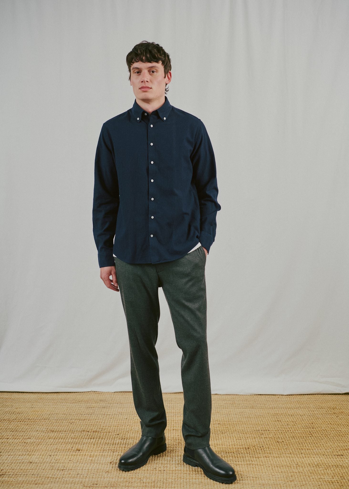 BS Akihito Casual Modern Fit Shirt - Navy