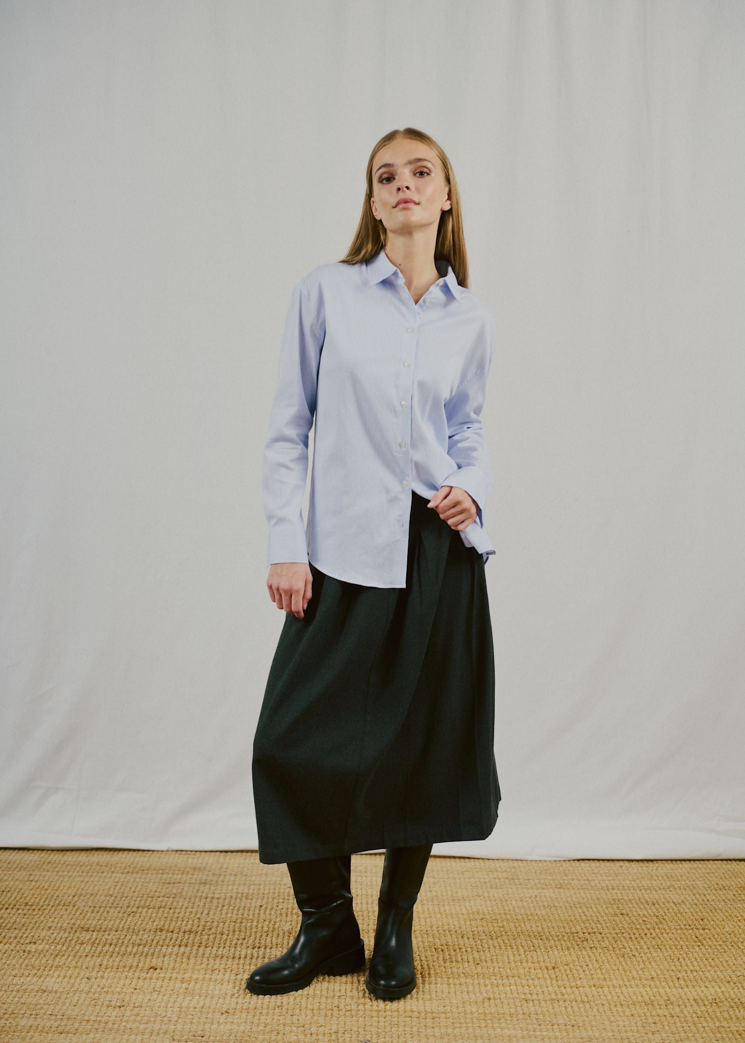 BS Elsie Regular Fit Skjorte - Light Blue/White