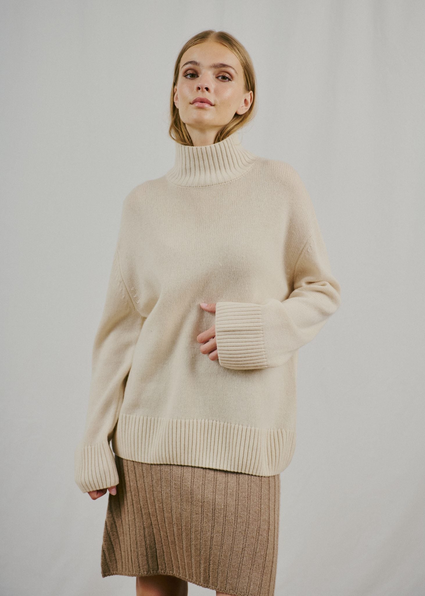BS Emmeline Regular Fit Strik - Ecru