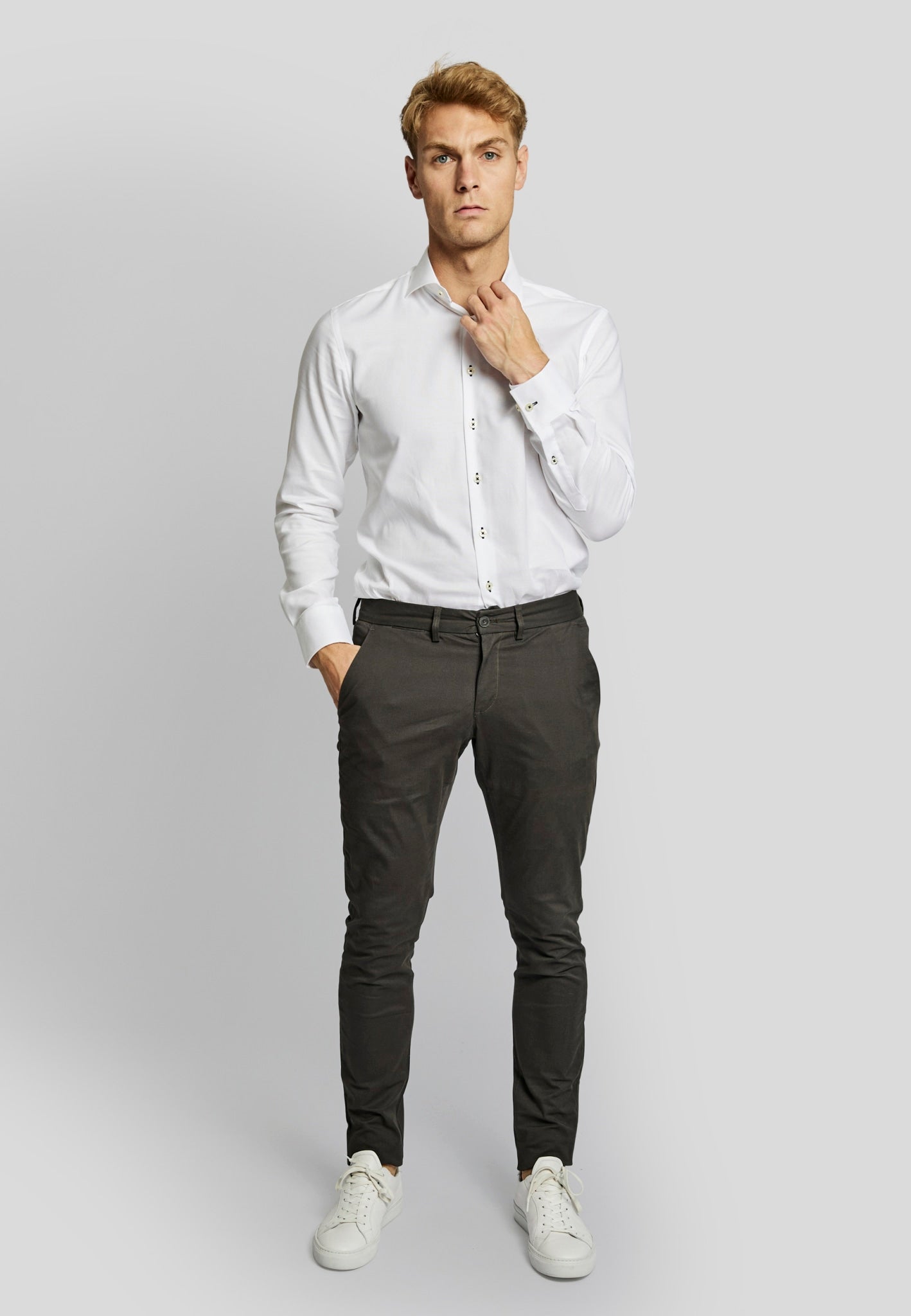 BS Anton slim fit chinos - Dark Grey