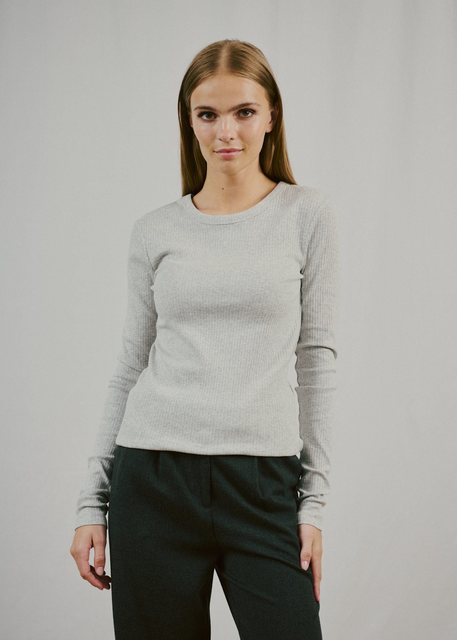 BS Margrethe Regular Fit Top - Light Grey