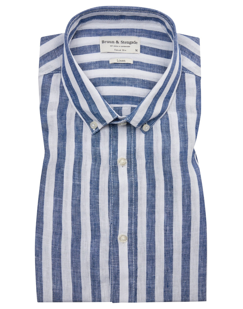 BS Ocon Casual Slim Fit Skjorte - Blue/White