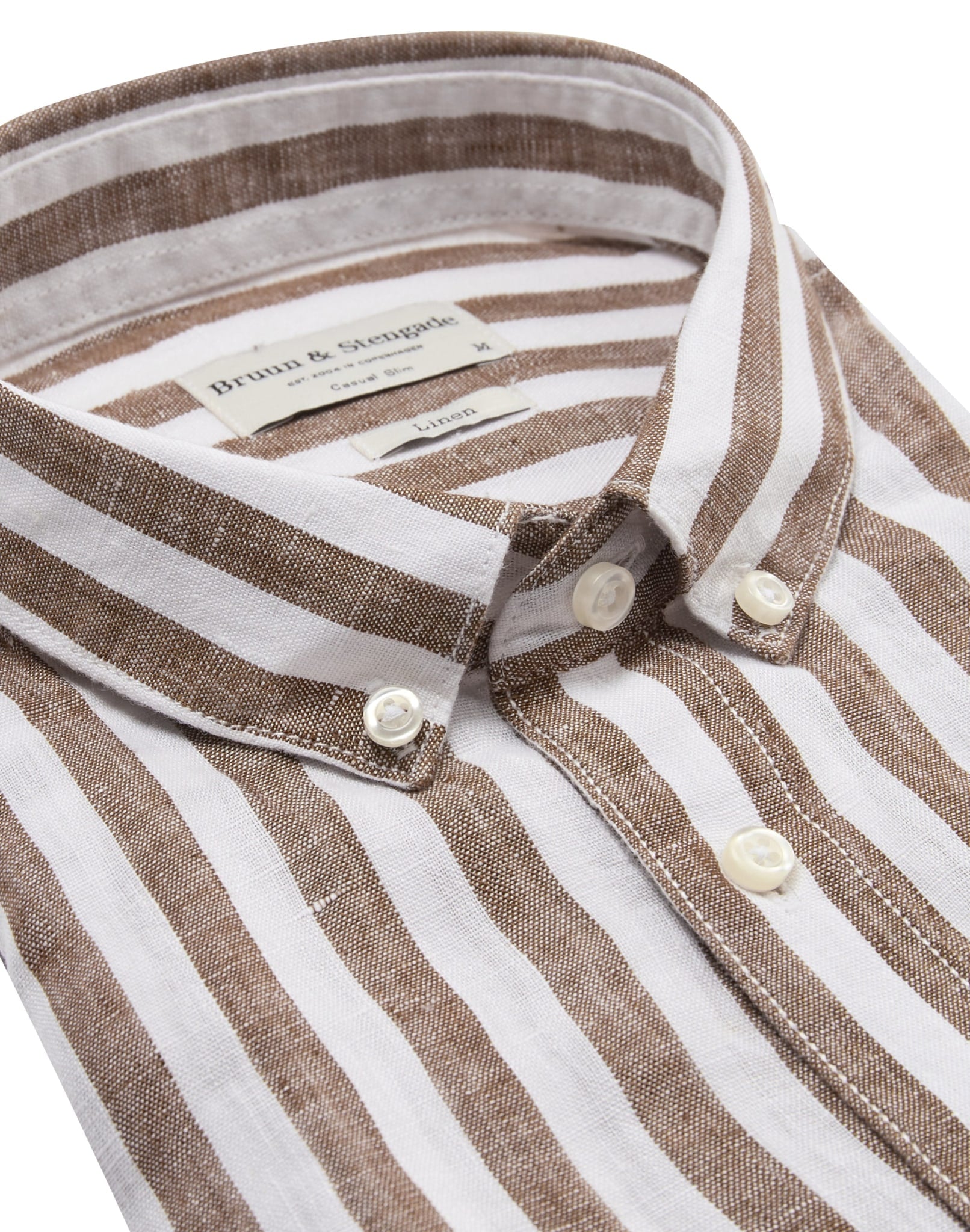 BS Ocon Casual Slim Fit Skjorte - Ochre/White