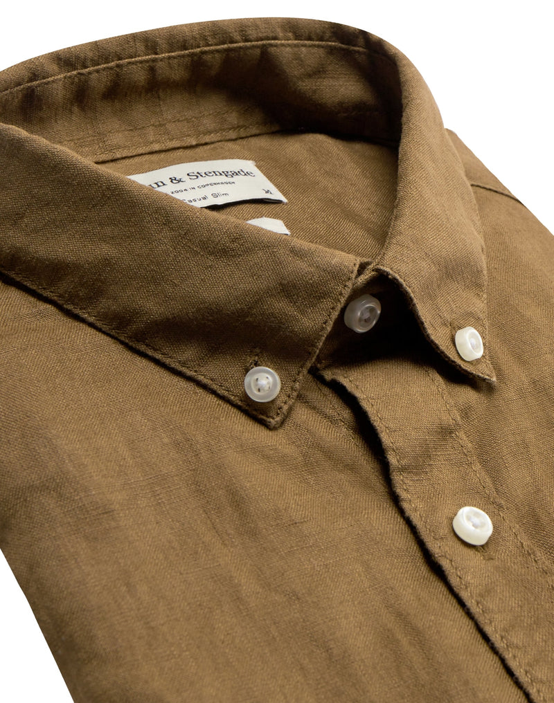 BS Sainz Casual Slim Fit Skjorte - Ochre