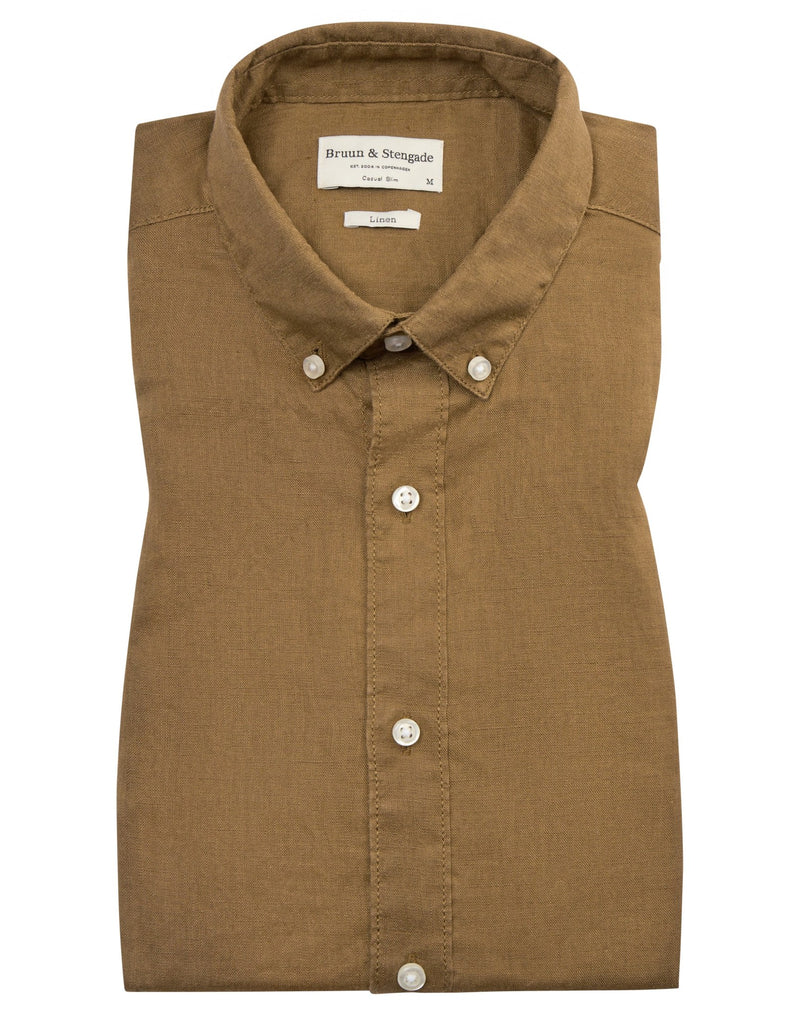 BS Sainz Casual Slim Fit Skjorte - Ochre