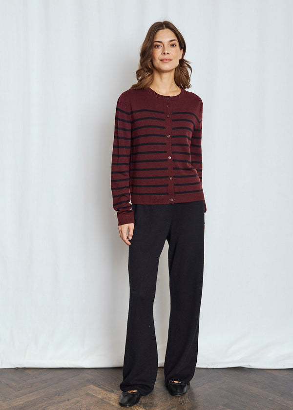 BS Kjersti Regular Fit Strik - Bordeaux/Black