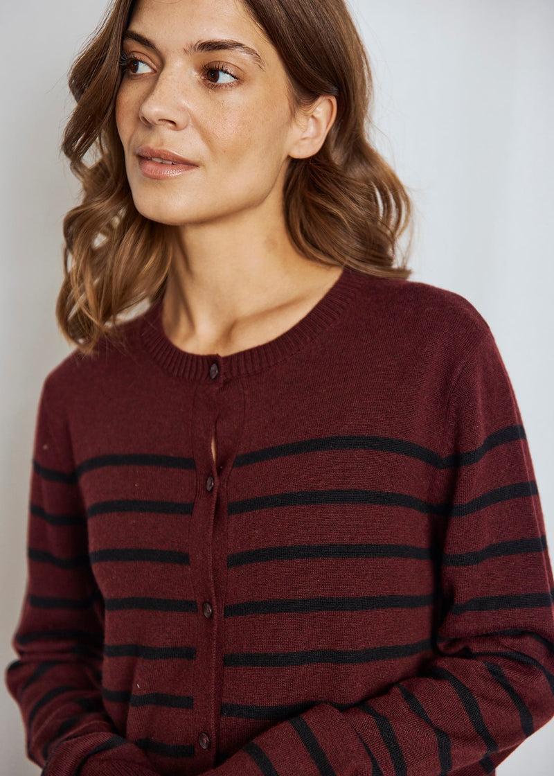 BS Kjersti Regular Fit Strik - Bordeaux/Black